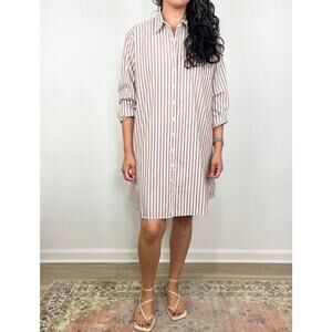 Xirena Bobby Shirt Dress in Cafe Stripe M